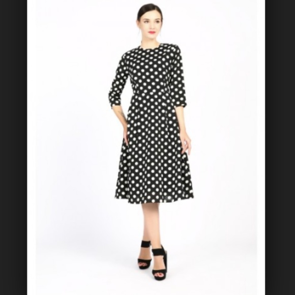 Midi Wrap Belt Polkadot dress - Picture 2 of 6